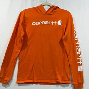 Carhartt TK-6438B Youth Orange LS Hooded Tshirt Sz XL
